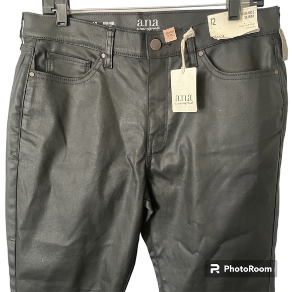 a.n.a Women’s Black Faux Leather High Rise Skinny Pants, Size 12, NWT! - Picture 2 of 7